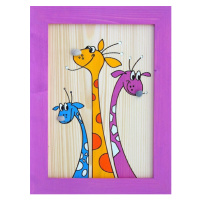 92 dětský obrázek žirafy fialový - m - 250x330mm