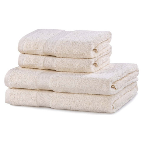 Krémové froté bavlněné ručníky a osušky v sadě 4 ks Marina – DecoKing