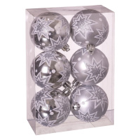 Sada 6 vánočních ozdob ve stříbrné barvě Unimasa Estrellas, ø 5 cm