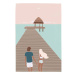 Ilustrace Flat illustration of romantic couple on, LucidSurf, 26.7 × 40 cm