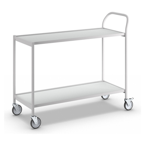 HelgeNyberg Stolový vozík, 2 etáže, d x š 1000 x 420 mm, šedá / šedá
