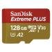 SanDisk micro SDXC karta 128GB Extreme PLUS (200 MB/s Class 10, UHS-I U3 V30) + adaptér