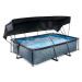 Bazén se stříškou a filtrací Stone pool Exit Toys ocelová konstrukce 300*200 cm šedý od 6 let