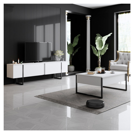 Kalune Design Sada nábytku do obývacího pokoje Luxe bílá/černá II