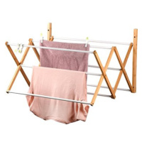 KESPER Sušák na prádlo nástěnný, skládací, bambus, kov 71 × 59 × 45 cm