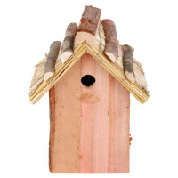 Ptačí budka z jedlového dřeva se slaměnou střechou Esschert Design Antik, výška 27 cm