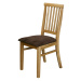 Jídelní židle HELSINKY – masiv dub, broušená kůže, hnědá