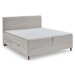 Béžová boxspring postel s úložným prostorem 180x200 cm Memphis - Meise Möbel