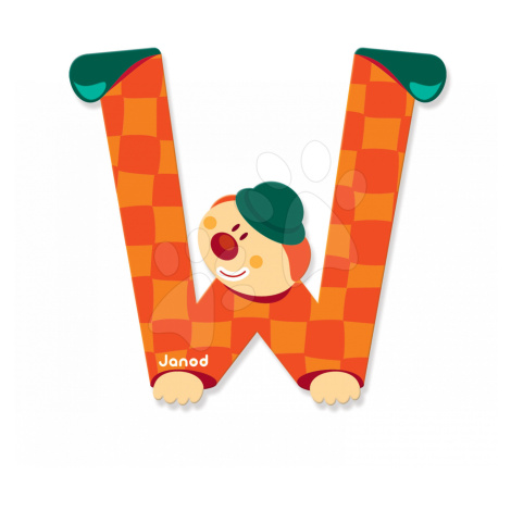 Janod dřevěné písmeno Clown Letter W 04564 oranžové