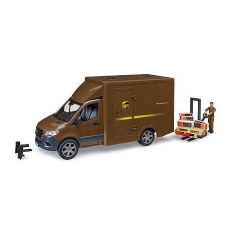 Bruder Mercedes Benz Sprinter - přepravní služba UPS + figurka Brüder Mannesmann