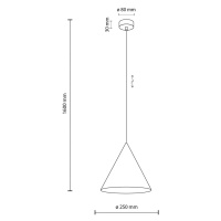 TK Lighting Závěsné svítidlo Cono, bílé, Ø 25 cm, ocel, jedno světlo