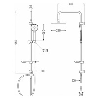 MEXEN/S T40 grafit sprchový sloup 798404093-66