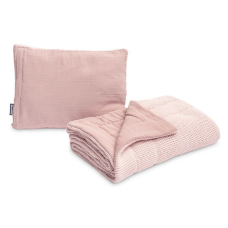 Sensillo Souprava do postýlky, mušelínová, růžová