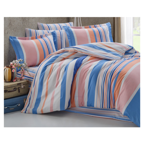 Brotex Povlečení bavlna 140x200, 70x90cm Mart blue-pink Zapínání: hotelový uzávěr