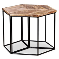 Konferenční stolek, masivní mangovníkové dřevo, 48x48x40 cm