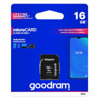 Karta paměťová GOODRAM micro SD 16 GB s adaptérem