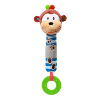 BABYONO - Plyšová pískací hračka s kousátkem opička George