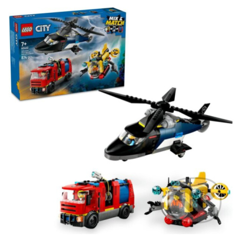 LEGO® City 60462 Remix: Helikoptéra, hasičské auto a ponorka,LEGO® City 60462 Remix: Helikoptéra