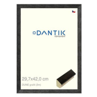 DANTIK rámeček 29,7 × 42, DUNE grafit plexi čiré