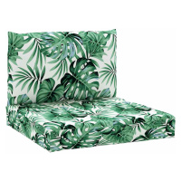 vidaXL Podušky na palety 2 ks vzor listů textil