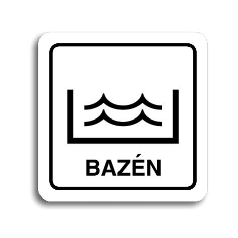 Accept Piktogram "bazén" (80 × 80 mm) (bílá tabulka - černý tisk)