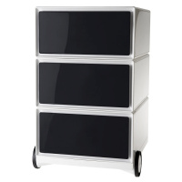 Paperflow Pojízdný kontejner easyBox®, 3 zásuvky, bílá / černá