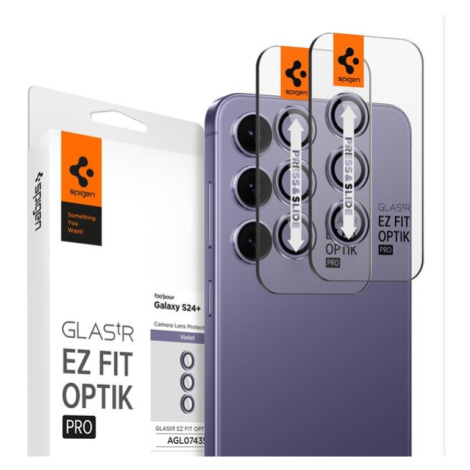 Spigen Glass tR EZ Fit Optik Pro 2 Pack ochranné sklo na fotoaparát Samsung Galaxy S24+ fialové