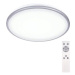 Solight LED stropní světlo Silver, kulaté, 24W, 1800lm, stmívatelné, dálkové ovládání