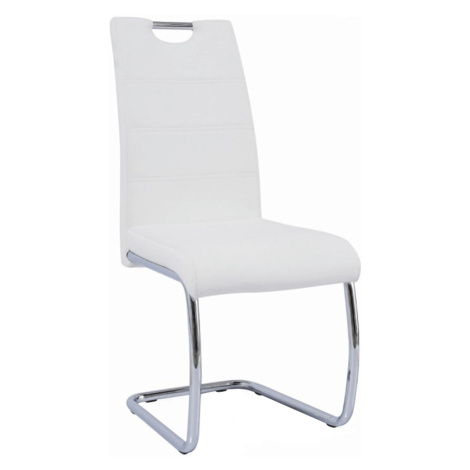 Jídelní židle ABIRA, ekokůže bílá / chrom Tempo Kondela