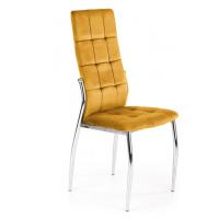 HALMAR Jídelní židle K416 hořčicová/stříbrná