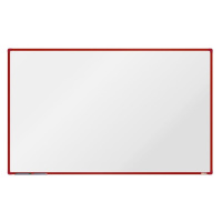 boardOK Bílá magnetická tabule s keramickým povrchem 200 × 120 cm, červený rám