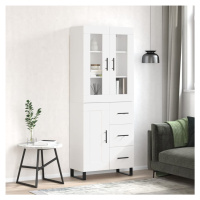 vidaXL Skříň highboard lesklá bílá 69,5 x 34 x 180 cm kompozitní dřevo