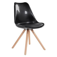 Černá jídelní židle s koženým sedákem DAKOTA, 57944