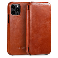 Pouzdro na iPhone 12 Pro 12 kožené Obal slim case book Hnědá Movear