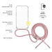 FIXED Pure Neck kryt s růžovou šňůrkou na krk pro Apple iPhone 13 mini