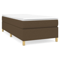 vidaXL Box spring postel s matrací tmavě hnědá 90x190 cm textil