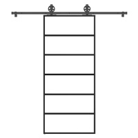 vidaXL Posuvné dveře s kováním 90x205 cm ESG sklo a hliník