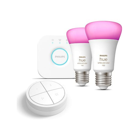 Philips Hue White and Color Ambiance 9W 1100 E27 malý promo starter kit + Philips Hue Tap Dial S