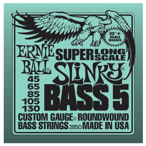 Ernie Ball 2850 Stainless Steel Bass Long Scale 5 Slinky - .045 - .130