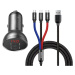 Nabíječka Baseus Digital Display Dual USB 4.8A Car Charger 24W with Three Primary Colors 3-in-1 