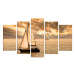 Hanah Home Vícedílný obraz Jachta na moři 110x60 cm