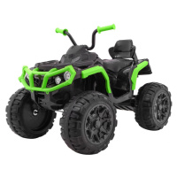 mamido Dětská elektrická čtyřkolka ATV s ovladačem, EVA kola černo-zelená