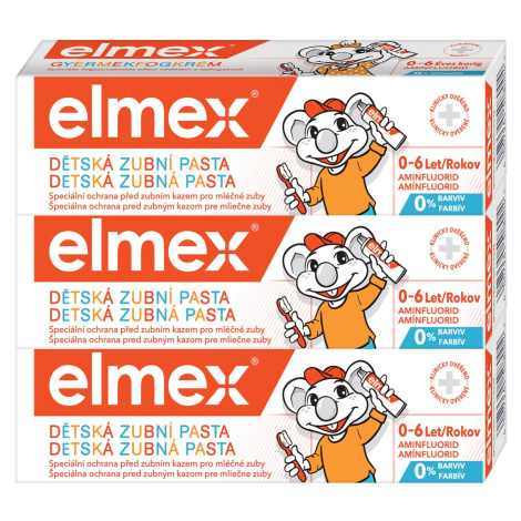 Elmex Kids Zubní pasta pro děti od prvního zoubku do 6 let 3 x 50 ml