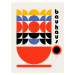 Ilustrace Bauhaus Coffee 70s Decor, Retrodrome, (30 x 40 cm)