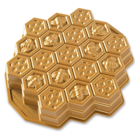 Forma na pečení ve tvaru medové plástve ve zlaté barvě Nordic Ware Bee, 2,4 l