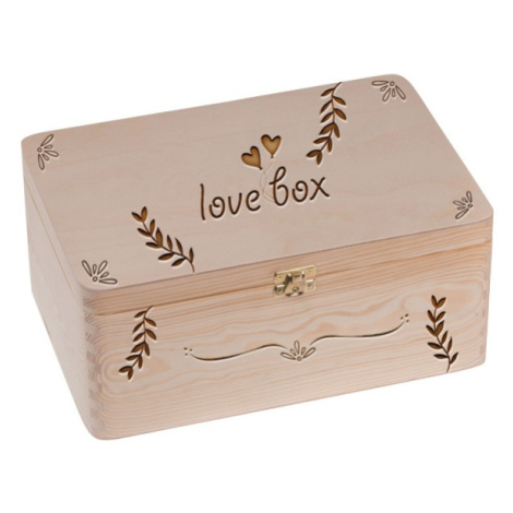 FK Dřevěná krabička LOVEBOX - 30x20x14 cm, Přírodní