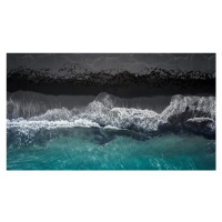 Fotografie black beach, Marcus	Hennen, (40 x 22.5 cm)