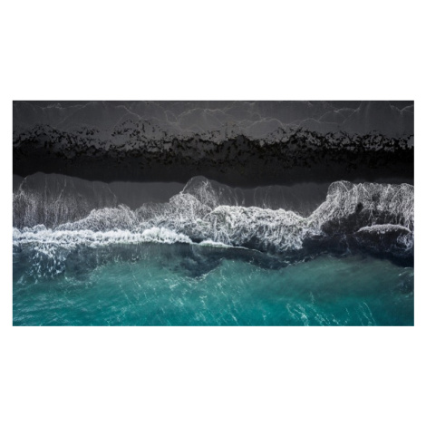 Fotografie black beach, Marcus	Hennen, 40 × 22.2 cm