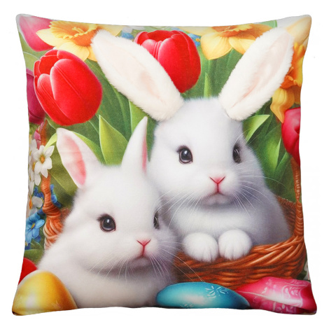 Velikonoční polštář 3D HELLO BUNNY IV. 40x40 cm  Mybesthome Varianta: Povlak na polštář s prošív Decora