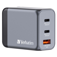 Nabíječka do sítě Verbatim GaN GNC-65 2xUSB-C Pd 65W 1xUSB-A Qc 3.0